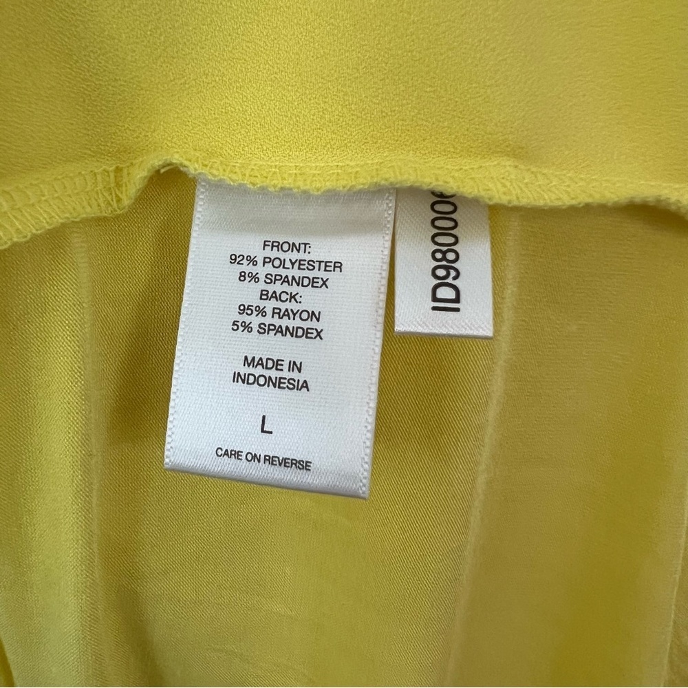 New York and Company Yellow Stretch Shirt Dress - Relaxed Fit - Size Large - Picture 10 of 11